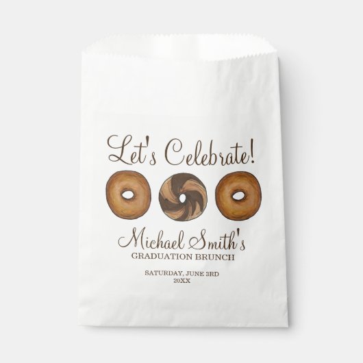 Sachets En Papier Fêtons le brunch de graduation de bagel (Devant)