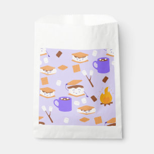 Sachets En Papier feu de camp marshmallow chocolat smoré violet