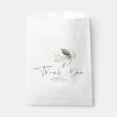 Sachets En Papier Feuillage doré élégant Merci (Devant)