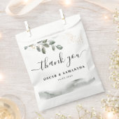 Sachets En Papier Feuille aquarelle de verdure douce | Poussière d'o (Coupé)