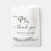 Sachets En Papier Feuille aquarelle de verdure douce | Poussière d'o (Devant)