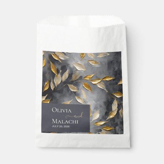 Sachets En Papier Feuille d'or Impasto noir (Devant)