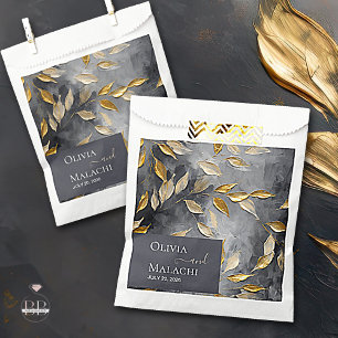 Sachets En Papier Feuille d'or Impasto noir