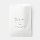 Sachets En Papier Feuille minimale | Mariage de Merci vert olive (Devant)