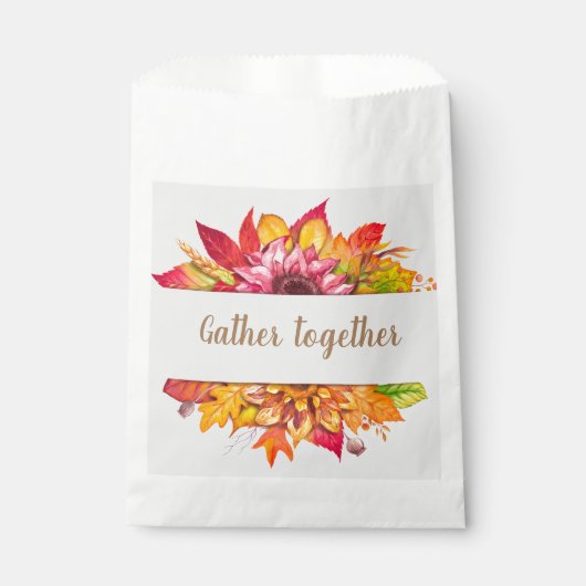 Sachets En Papier Feuilles automnalesBouquet personnalisable (Devant)