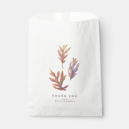 Sachets En Papier Feuilles d'automne mariage remerciements (Devant)