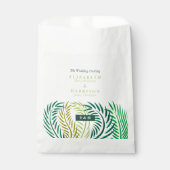 Sachets En Papier Feuilles de palmiers tropicaux, Mariage de plage (Devant)