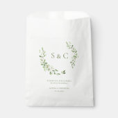 Sachets En Papier Feuilles de verdure Élégant Monogramme Mariage sur (Devant)