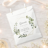 Sachets En Papier Feuilles verts tropicaux Gracias Merci Mariage (Coupé)