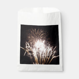 Sachets En Papier Feux d'artifice blancs et or I Célébration patriot