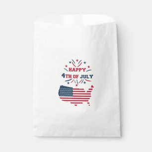 Sachets En Papier Feux d'artifice du 4 juillet Drapeau USA Rouge Bla