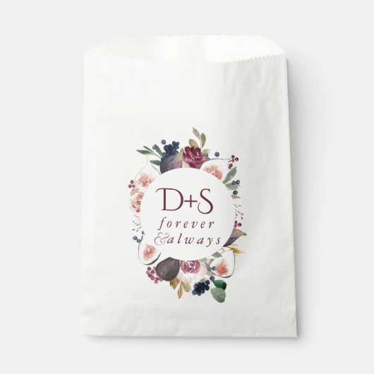 Sachets En Papier Figues florissantes | Moody Rustic Monogram Wreath (Devant)