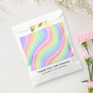 Sachets En Papier Fille arc-en-ciel coloré 6ème anniversaire