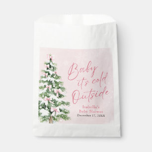 Sachets En Papier Fille aux rubans roses Bébé, il fait froid dehors