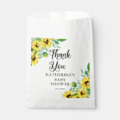 Sachets En Papier Fille Baby shower Boho tournesol Merci (Devant)