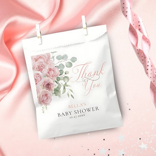 Sachets En Papier Fille bébé en fleurs Baby shower Merci