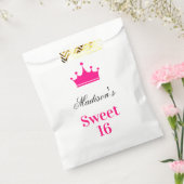 Sachets En Papier Fille blanche Hot rose Sweet 16 Princesse Nom de l (Scellé)