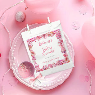Sachets En Papier Fille cadre bonbon rose Baby Shower