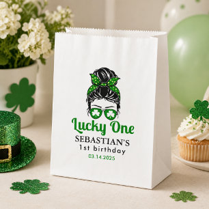 Sachets En Papier  Fille du 1er anniversaire aux cheveux en chignon 