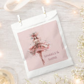 Sachets En Papier Fille étincelante en Rose Rose robe or (Coupé)