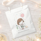 Sachets En Papier Fille mignonne avec ballons Anniversaire Favoriser (Coupé)