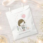 Sachets En Papier Fille mignonne avec ballons Anniversaire Favoriser (Coupé)