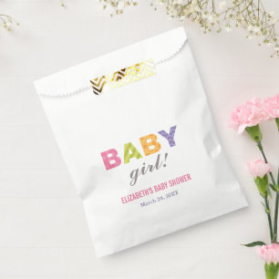 Sachets En Papier Fille Moderne Lettres Colorées Baby Shower
