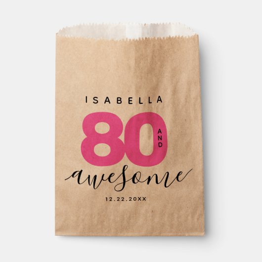 Sachets En Papier Fille moderne rose 80 et stupéfiant (Devant)