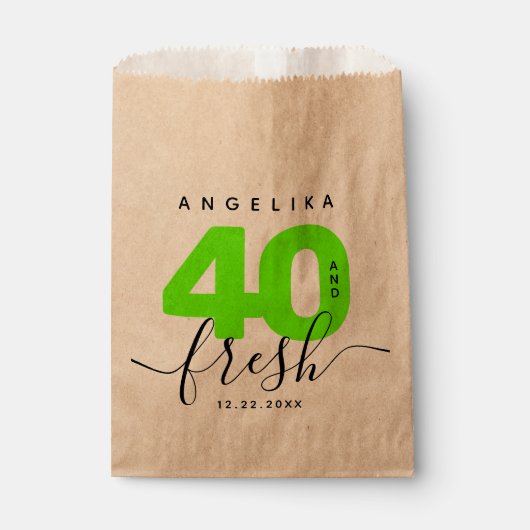 Sachets En Papier Fille moderne vert brillant 40 et frais (Devant)