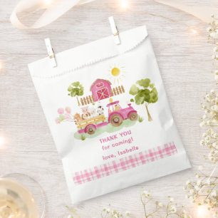 Sachets En Papier Fille rose baryard amusant animaux de ferme annive