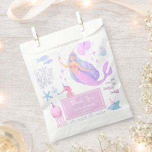 Sachets En Papier Fille Sirène sous la Mer 1er Anniversaire