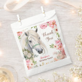 Sachets En Papier Filles Cheval Fête d'anniversaire rose Floral (Coupé)