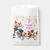 Sachets En Papier Filles Chiot Lets Pawty Anniversaire (Devant)