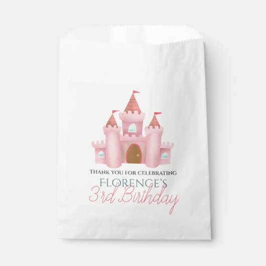 Sachets En Papier Filles mignonne rose princesse Anniversaire de enf (Devant)