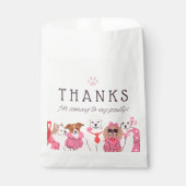 Sachets En Papier Filles rose chiot pawty anniversaire (Devant)