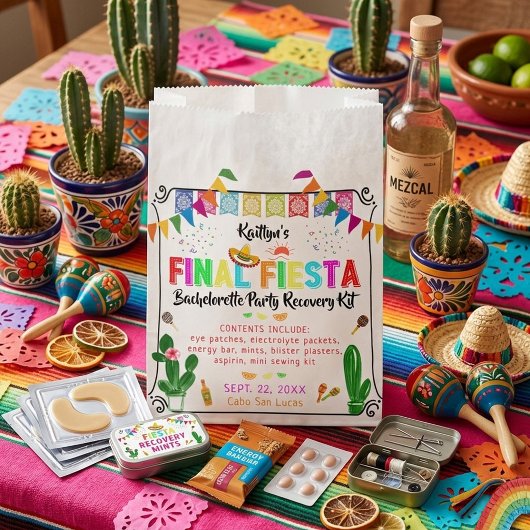 Sachets En Papier Final Fiesta Bachelorette Party Recovery Kit