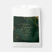 Sachets En Papier Fine Lines Gold Abstrait Mariage Emerald ID867 (Devant)
