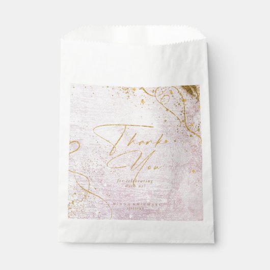 Sachets En Papier Fine Lines Gold Abstrait Mariage Mauve ID867 (Devant)