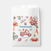 Sachets En Papier Fire Truck Firefighter 2e fête d'anniversaire (Devant)