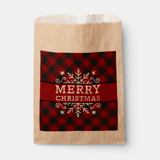 Sachets En Papier Flacon de neige Plaid Joyeux Noël (Devant)