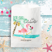 Sachets En Papier Flamant rose Beach Party Tropical Anniversaire