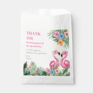 Sachets En Papier Flamant rose d'été tropical Onederland 1er anniver