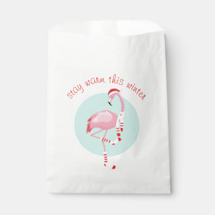Sachets En Papier Flamant rose rose pâle de Noël 