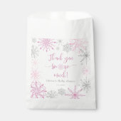 Sachets En Papier Flambeaux d'argent rose Merci neige beaucoup (Devant)