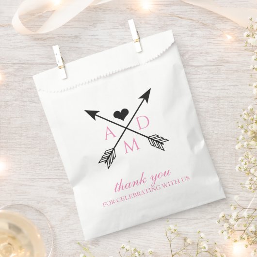 Sachets En Papier Flèches rustiques Monogramme Favoriser Sac (Coupé)