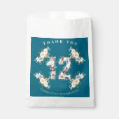Sachets En Papier Fleur 12e anniversaire Turquoise photo Collage Jau (Devant)