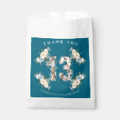 Sachets En Papier Fleur 13e anniversaire Turquoise photo Collage Jau (Devant)