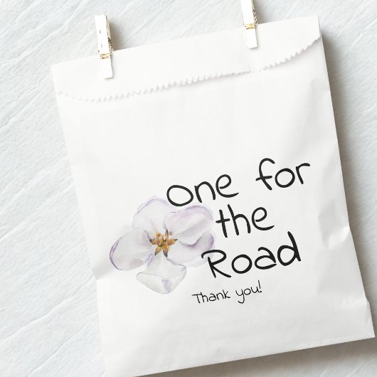 Sachets En Papier Fleur blanche moderne, Un pour la route, merci