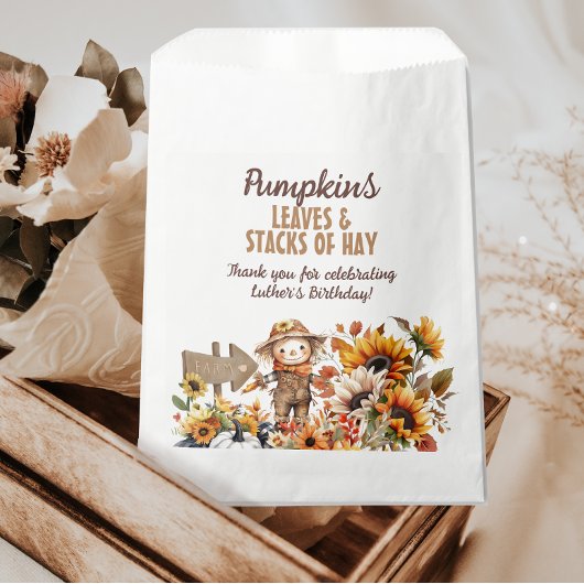 Sachets En Papier Fleur de soleil de l'automne de Scarecrow Annivers