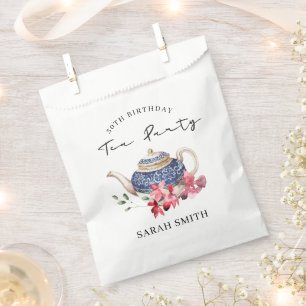 Sachets En Papier Fleur de théière Bleu Rouge N'importe quel âge 